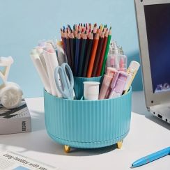 9Pcs Round Rotating Pen Holder Organizer