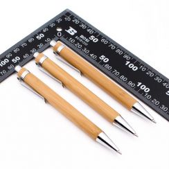 28Pcs Personalized Eco Friendly Click Ball Bamboo Pen