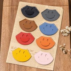 80Pcs Smile Pattern Leather Bookmark