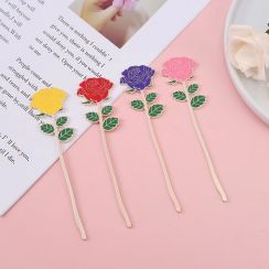 40Pcs Romantic Rose Metal Bookmark