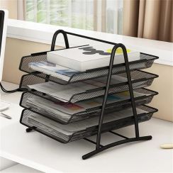 3Pcs 4 Tier Removable Metal Mesh Document Holder